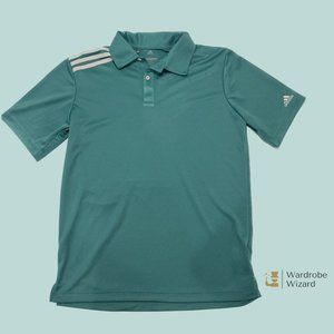 Adidas Golf Boy's Dry Fit Polo, YXL Green/White